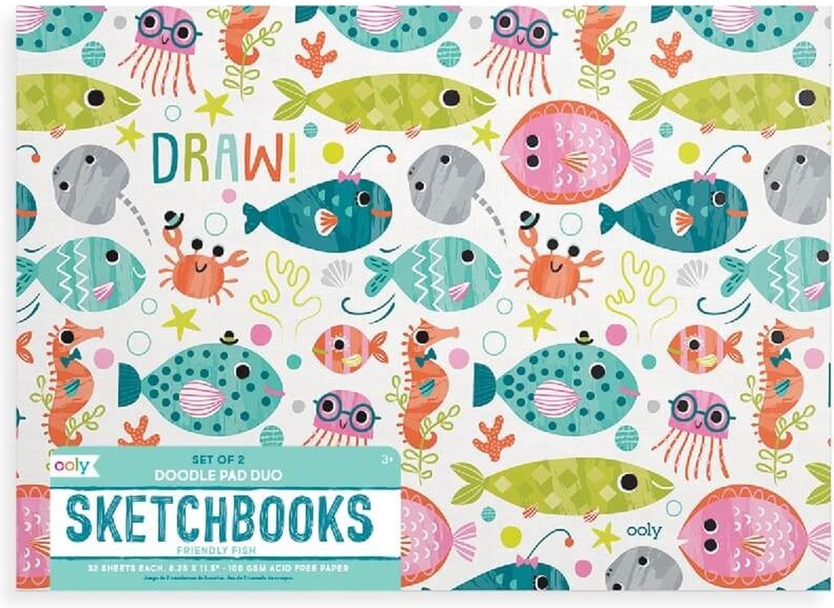   Doodle Pad Duo Schetsboekjes Vriendelijke Vis