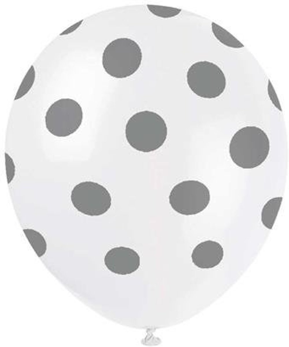 Ootje Kadootje ballonnen Dot White Gray Dots