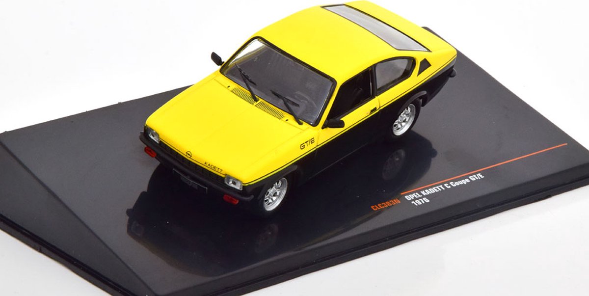 Opel Kadett C Coupe GT/E 1976 Geel / Zwart 1-43 Ixo Models