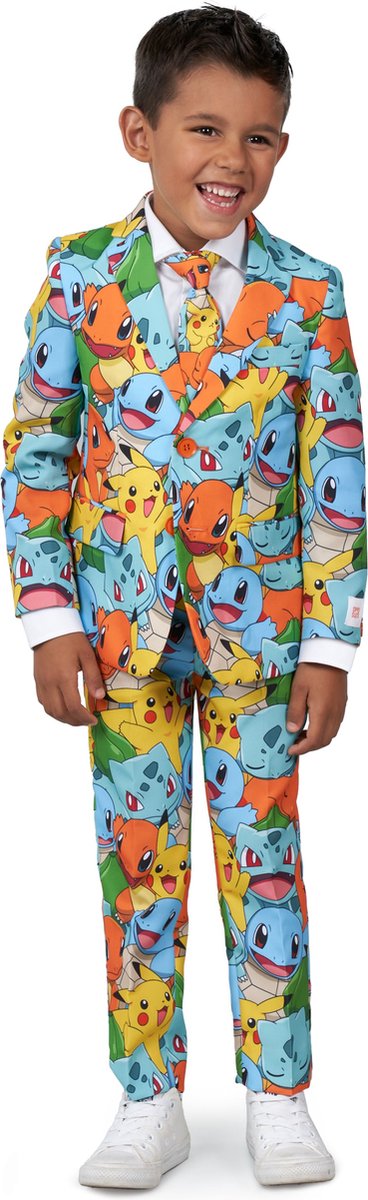 OppoSuits BOYS POKÉMON™ - Jongens Pak - Nintendo Game Pikachu Bulbasaur Squirtle Charmander Outfit - Meerkleurig - Maat EU 122/128