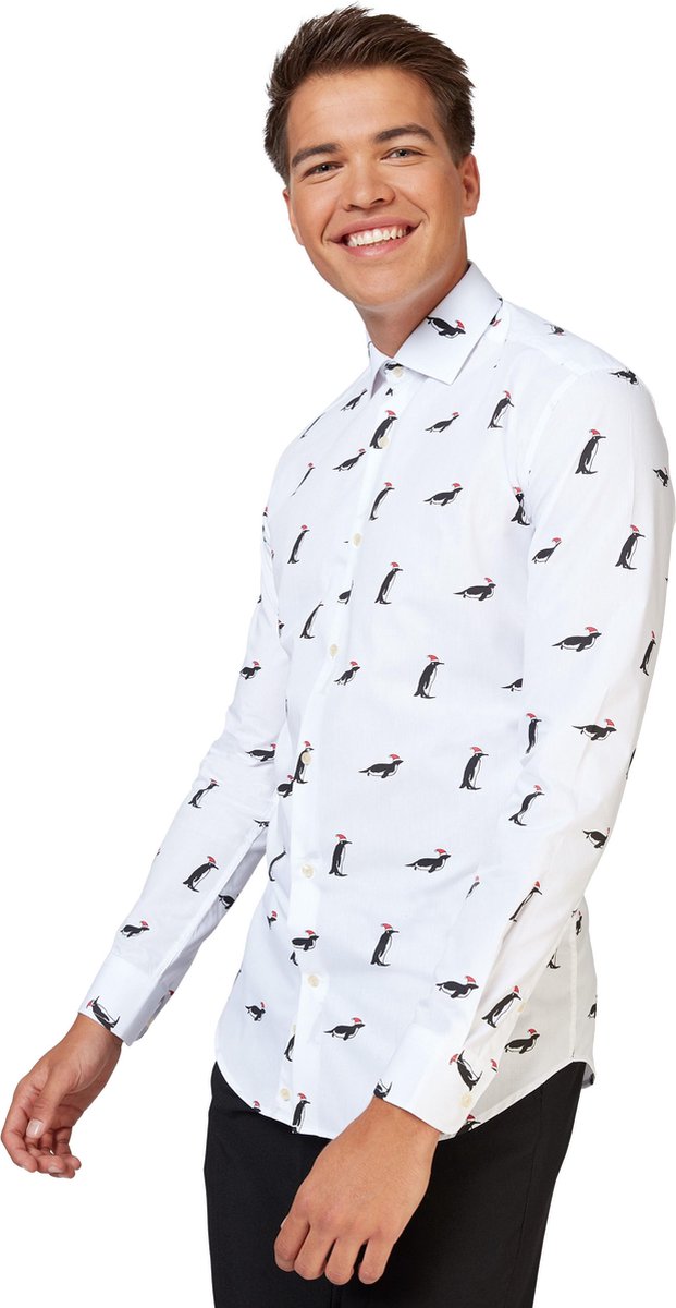 OppoSuits Christmas Penguins - Kerst Overhemd - Kerst - Maat: EU 35