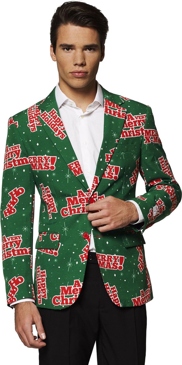 OppoSuits Happy Holidude Jacket only (+tie) - Heren Blazer - Kerst - Maat: EU 48