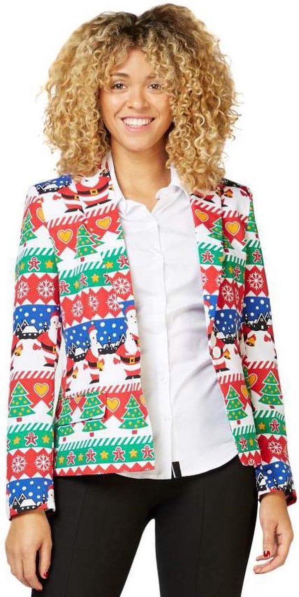 OppoSuits Snazzy Santa - Dames Blazer - Kerst - Maat: EU 34