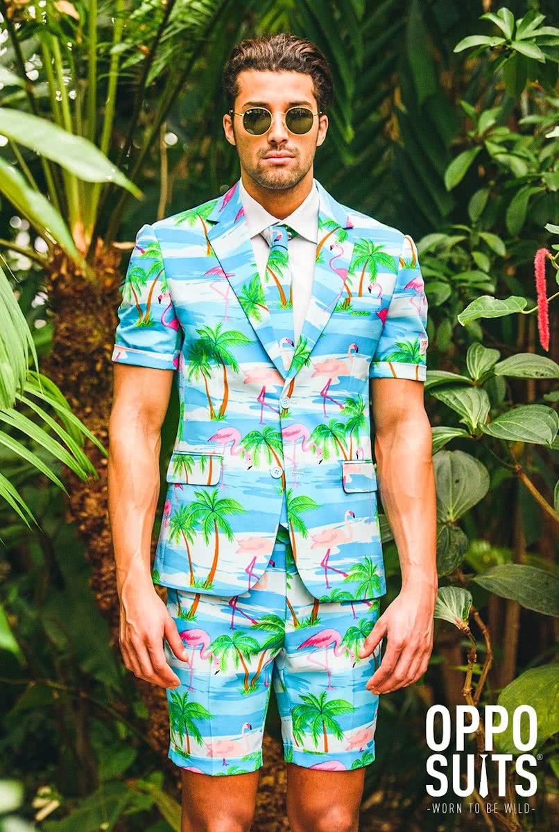 OppoSuits Summer Flaminguy - Kostuum - Maat 52