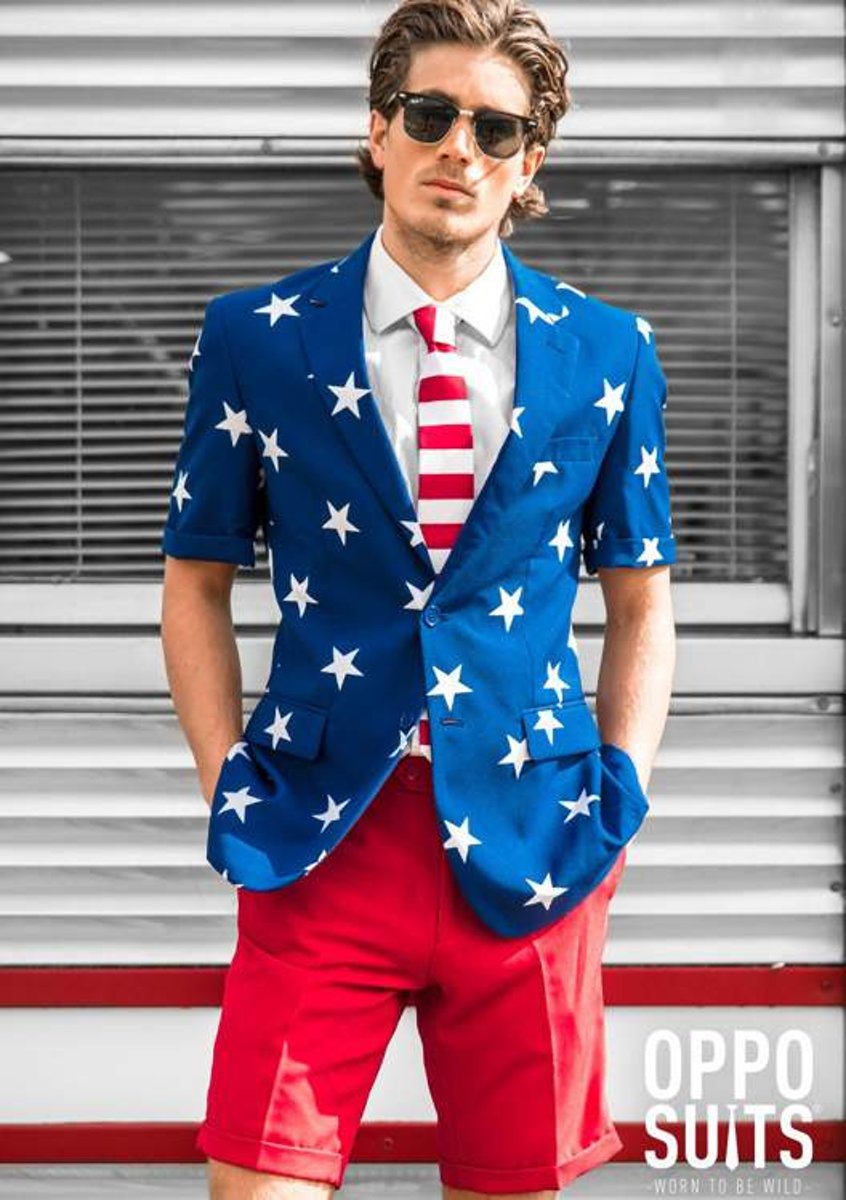 OppoSuits Summer Stars and Stripes - Kostuum - Maat 58