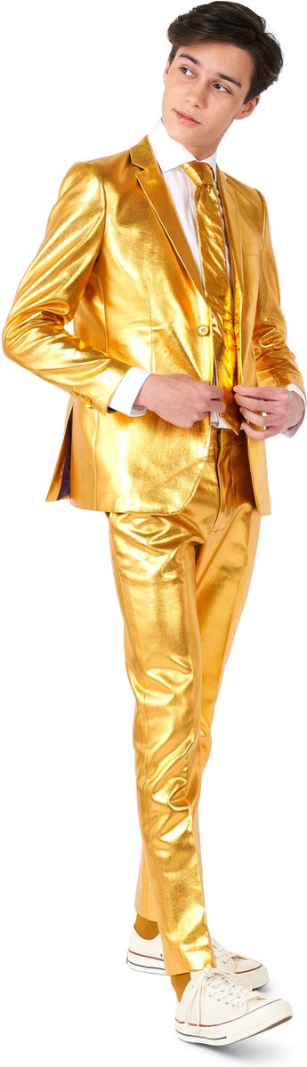 OppoSuits TEEN BOYS Groovy Gold - Tiener Pak - Gouden Pak - Goud - Maat EU 146/152