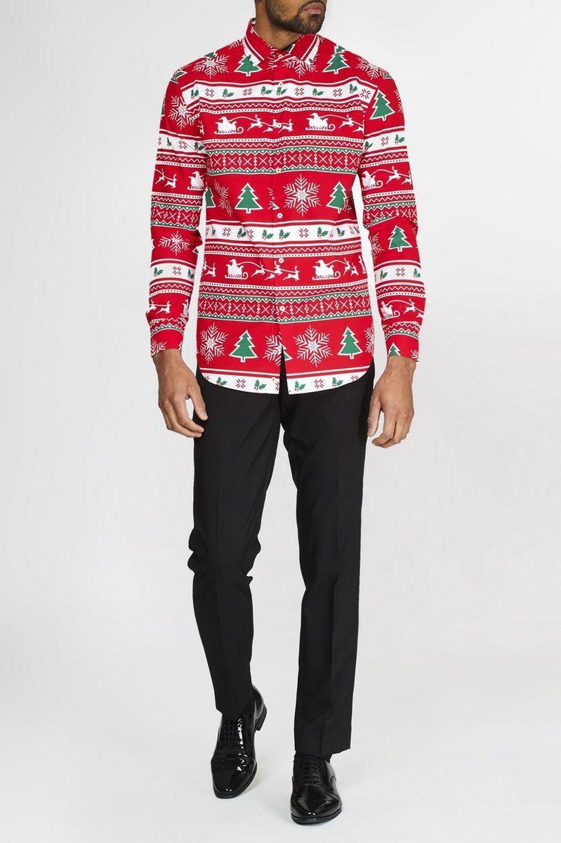 OppoSuits Winter Wonderland - Kerst Overhemd - Kerst - Maat: EU 35