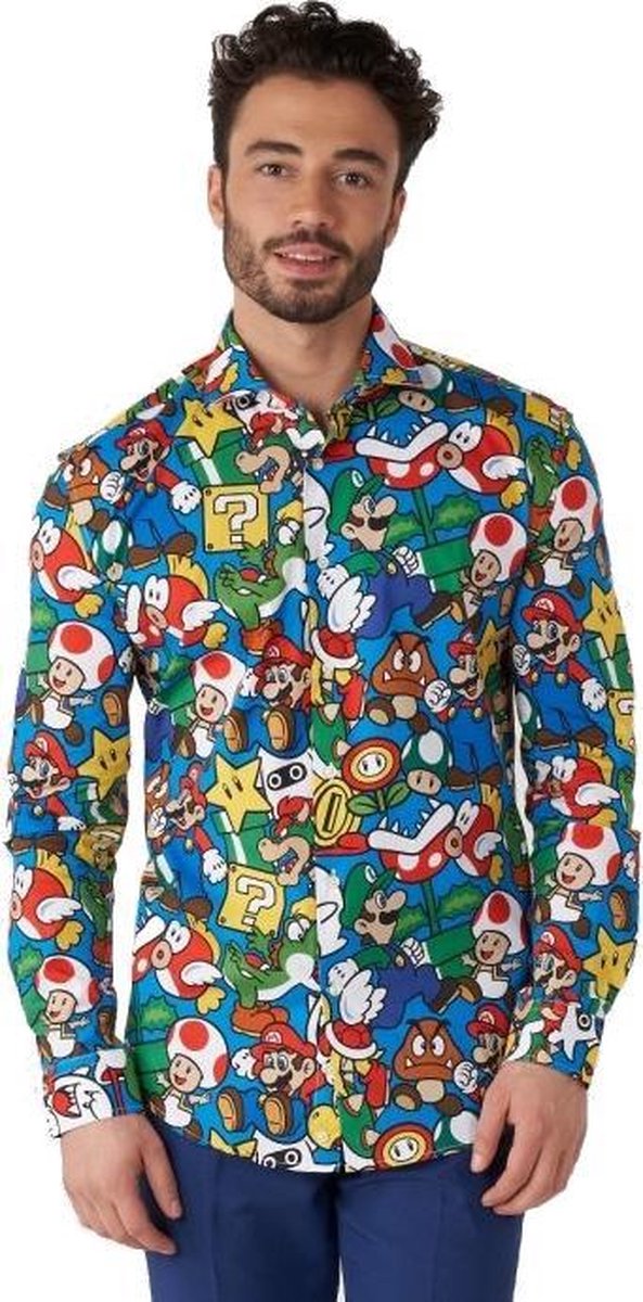 Opposuits Overhemd Super Mario Heren Polyester Maat 3xl