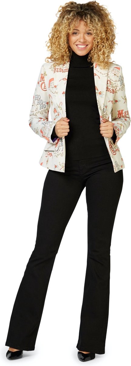 Opposuits Verkleedblazer Hohoholly Dames Polyester Wit Maat 34