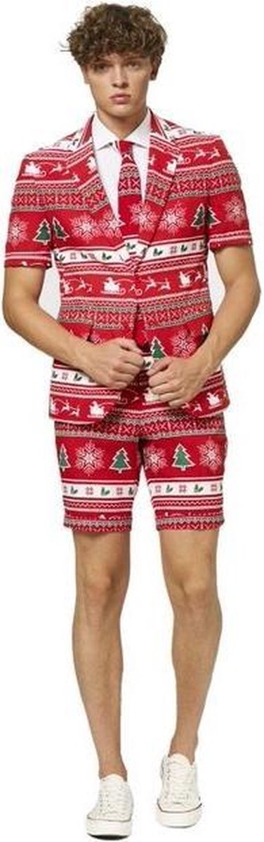 Opposuits Verkleedpak X-mas Nordic Polyester Rood Maat S