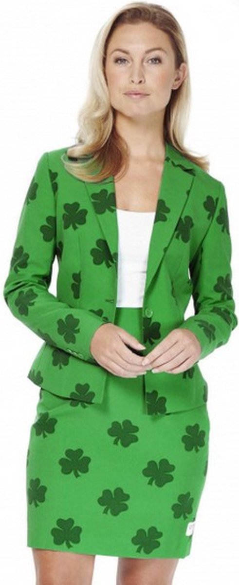 verkleedpak St. Patricks Girl polyester groen maat 34