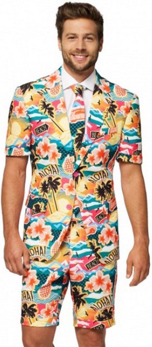 verkleedpak zomer Aloha Hero heren polyester mt 60