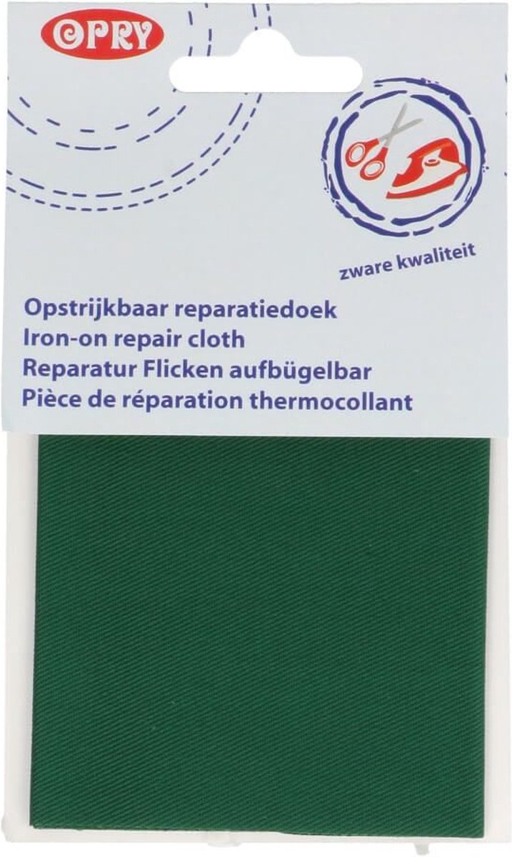 OPRY - REPARATIEDOEK STEVIG OPSTRIJKBAAR 12X40CM - GROEN 0461.