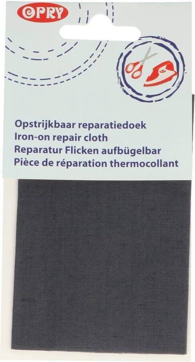 OPRY REPARATIEDOEK OPSTRIJKBAAR 11X25CM - 002 GRIJS.