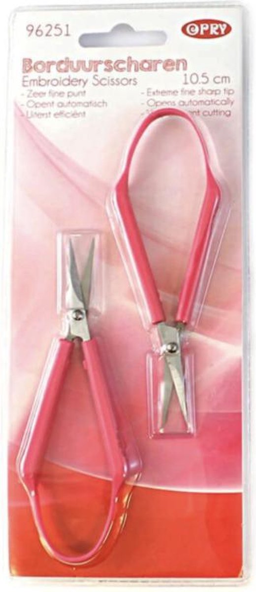 Opry borduurschaar 10,5 cm roze, duo pack