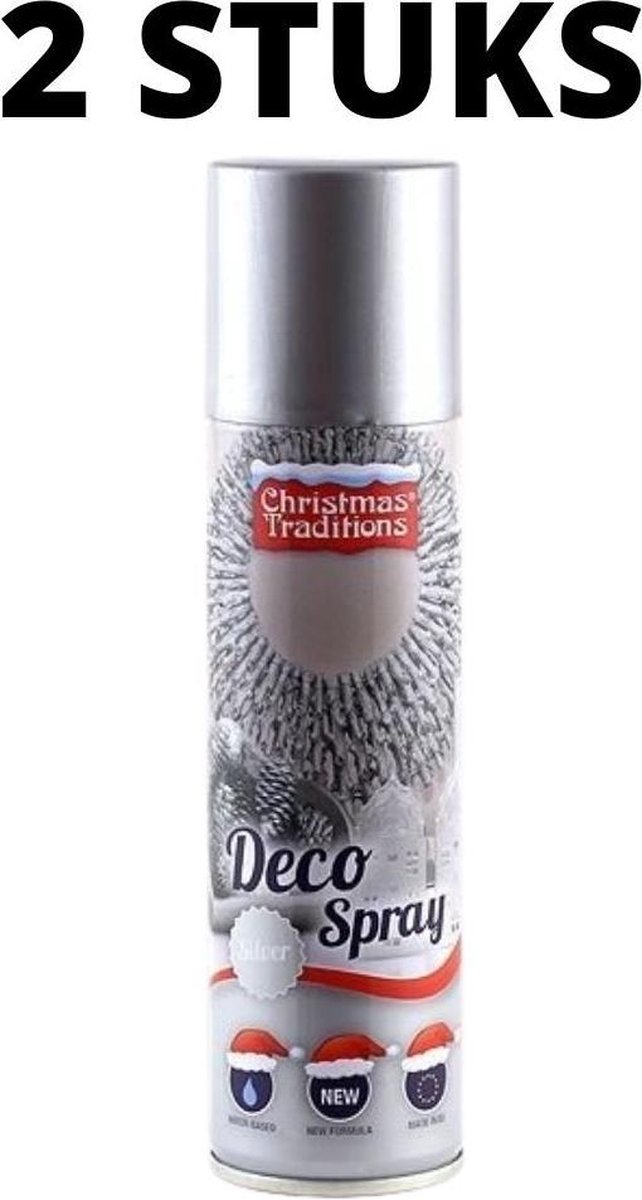 Orange85 Spuitbus - Zilver - Metallic - 2 stuks - Verfbus - Kerst - Versieren  - Decoratie - 150 ml - Deco spray