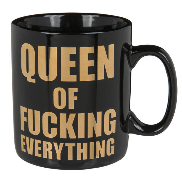 XL Koffie mok/beker - Queen of fucking evertything - keramiek - 850 ml - Bekers