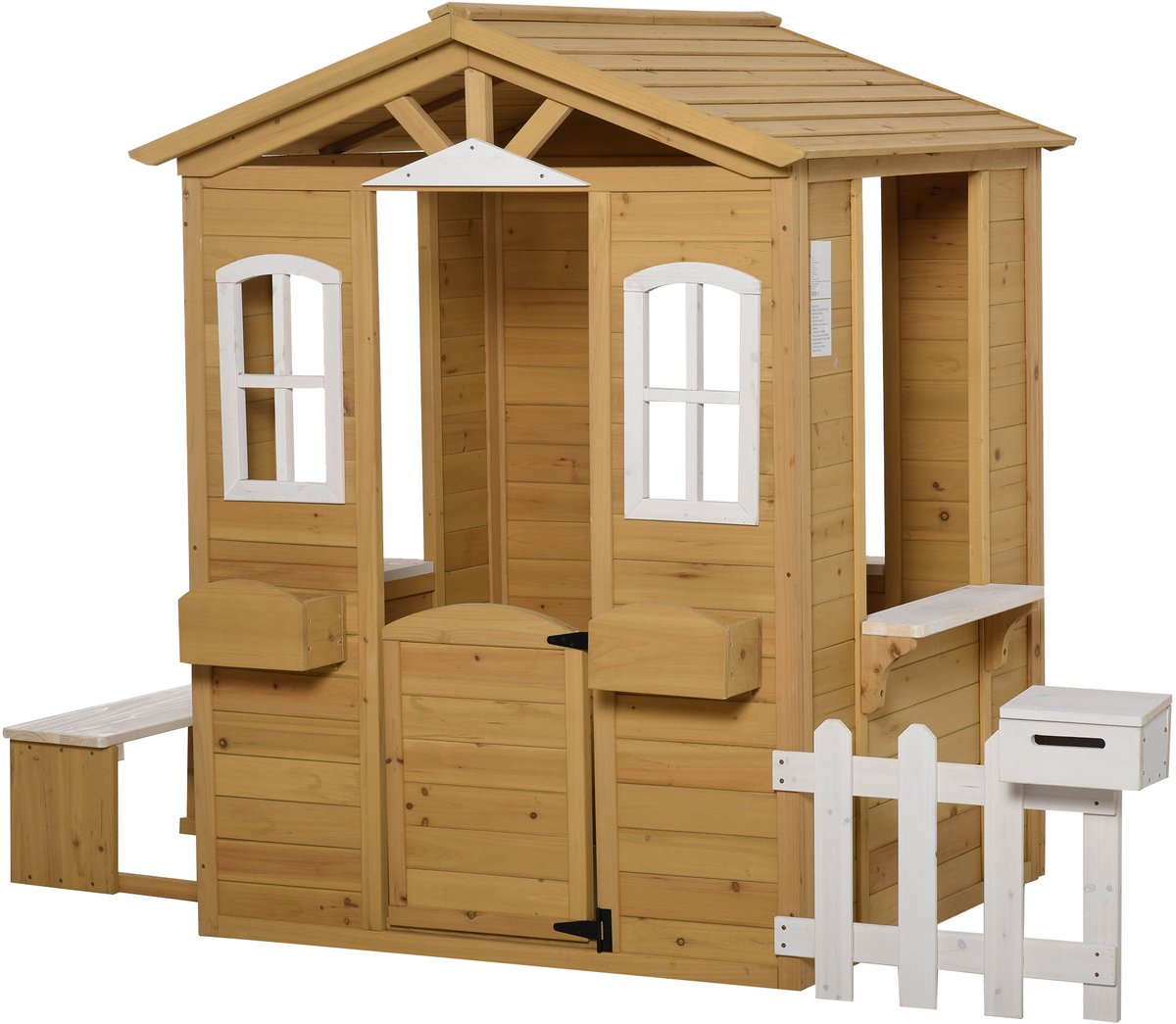  -Kinderspielhaus-Tannenholz-205L x 119B x 140H cm-Gelb