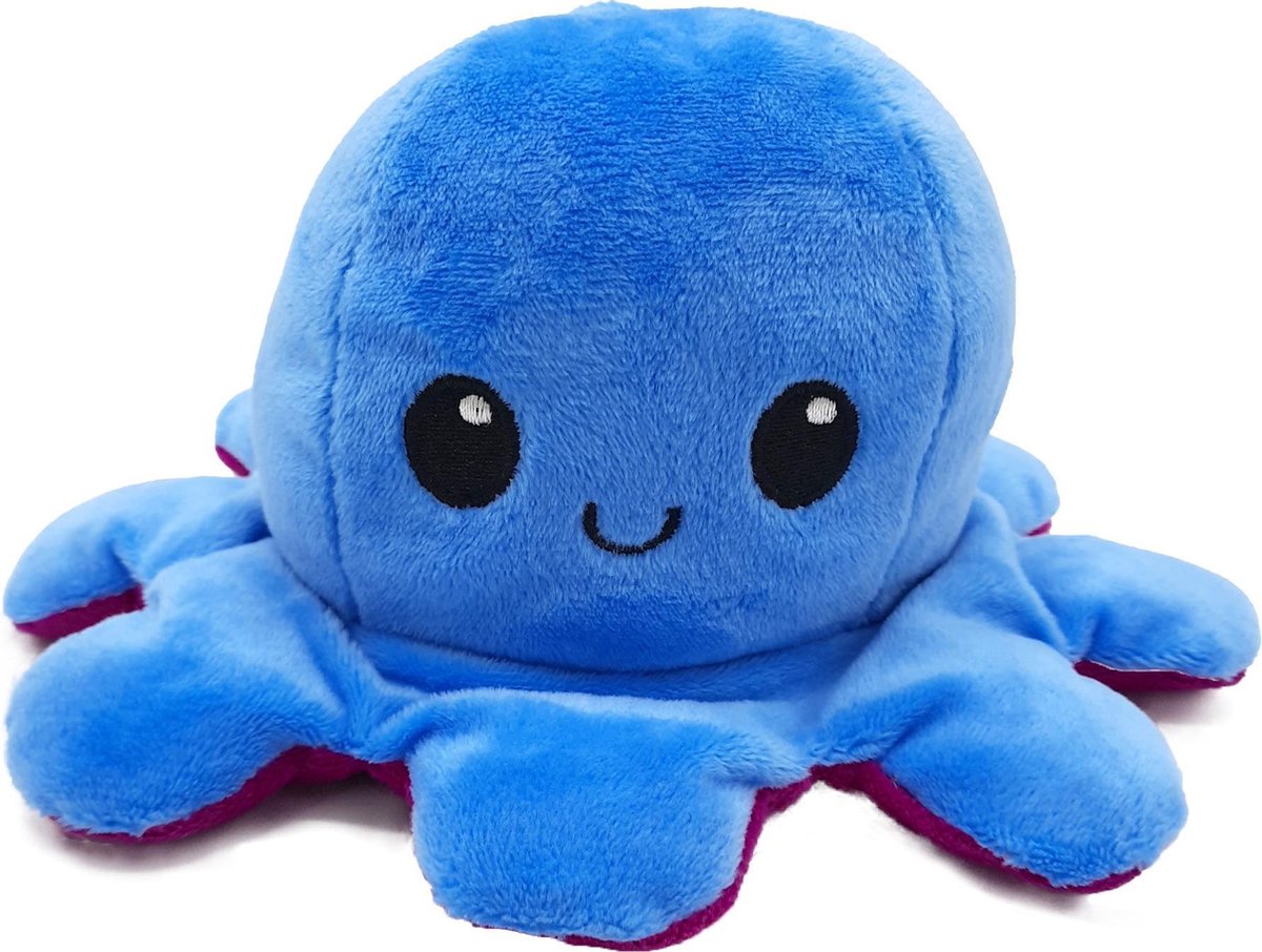 Octopus Knuffel Dubbelzijdig - As seen on TikTok - 20 cm (blauw/paars)