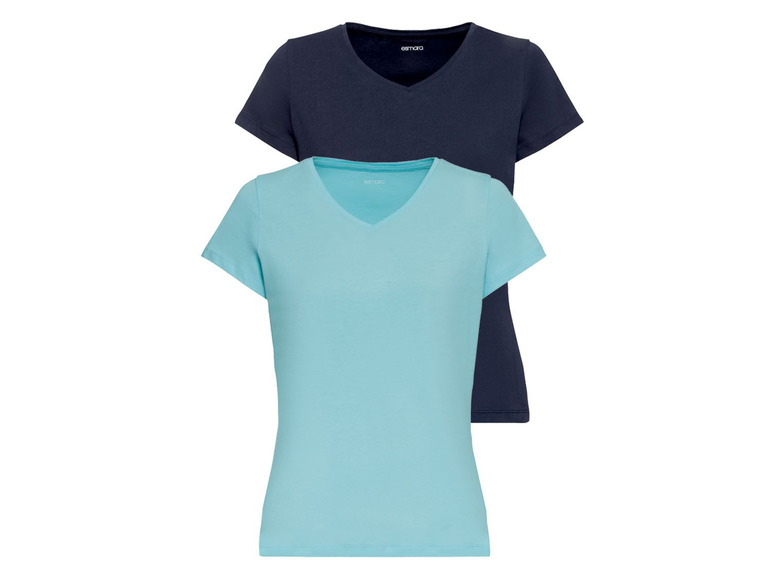 2 dames T-shirts (M (40/42), Blauw/donkerblauw)