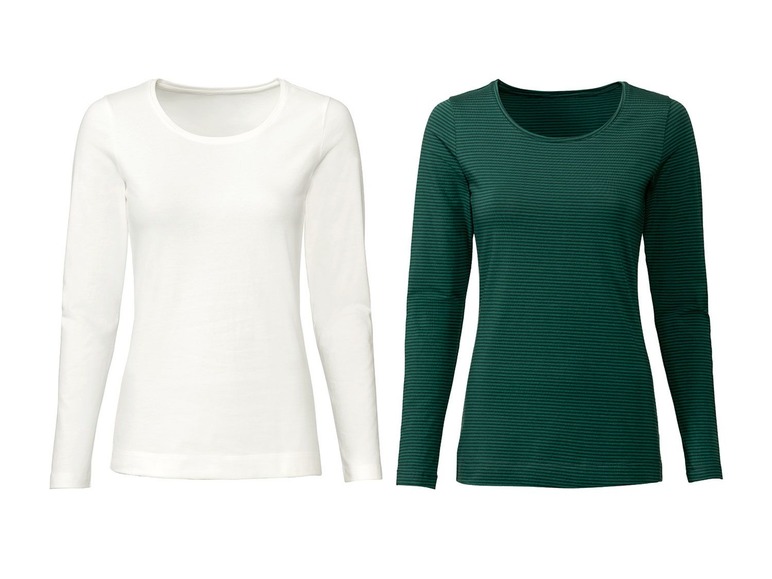 2 dames shirts S (36/38), Groen/wit