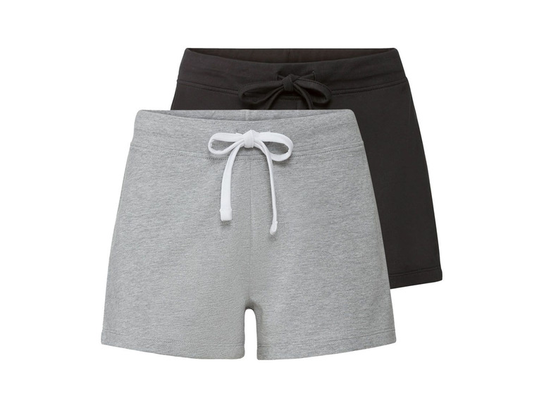 2 dames shorts (M (40/42), Zwart/grijs)