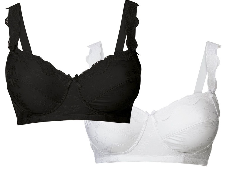 2 dames soft-BH\s 90D, Zwart/wit