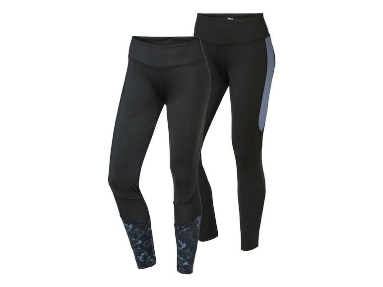 2 dames sportleggings L (44/46), Zwart/blauw