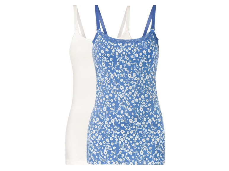 2 dames voedingstops (L (44/46), Wit/blauw)