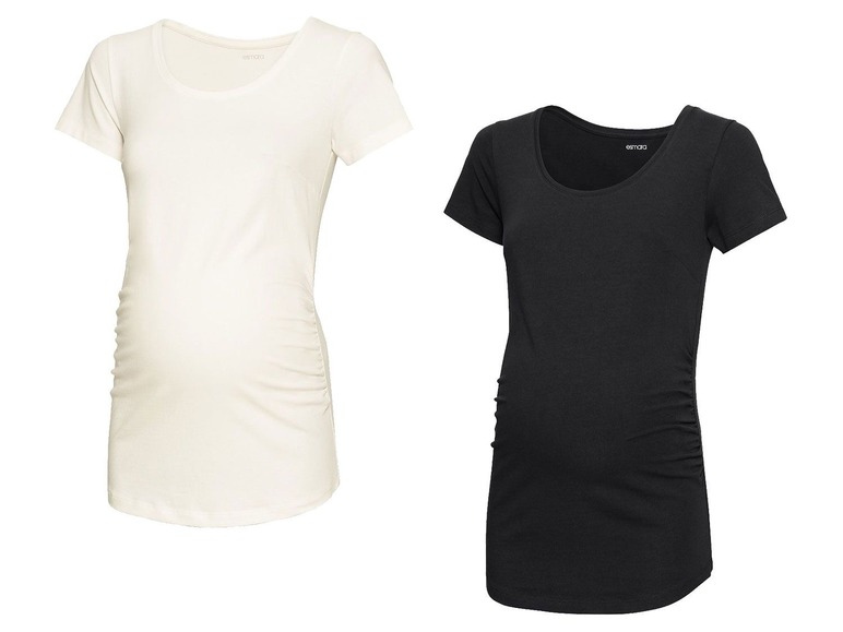 2 dames zwangeschaps t-shirts S (36/38), Gebroken wit/zwart