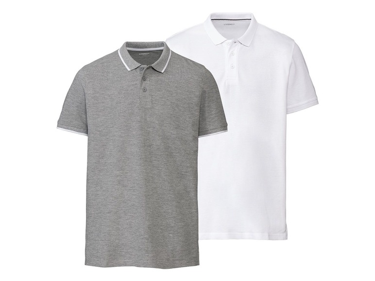 2 heren polo\s slim fit XL (56/58), Grijs/wit