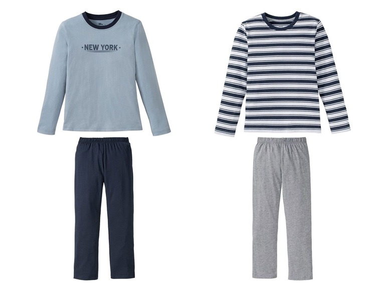 2 jongens pyjama\s 158/164, Donkerblauw/grijs