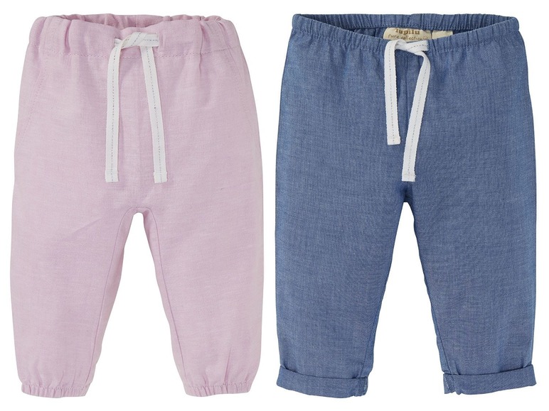 2 meisjes baby joggingbroeken 92, Roze/blauw