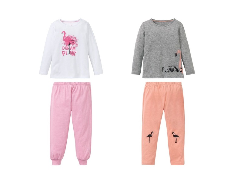 2 meisjes pyjama\s 86/92, Wit/grijs