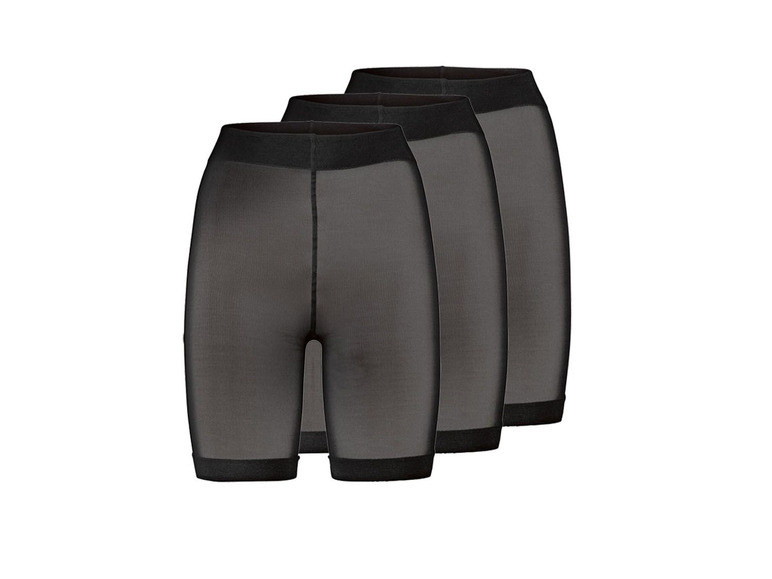 3 dames panty shorts (L (44/46), Zwart)