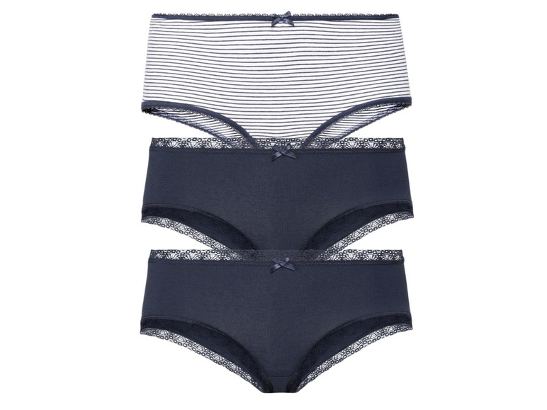 3 dames slips XXL (52/54), Blauw/gestreept