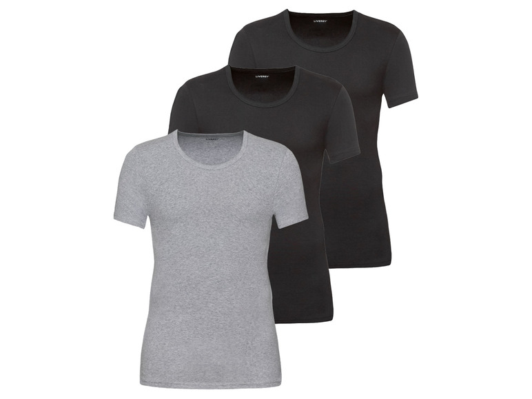 3 heren T-shirts (L, Zwart/grijs)