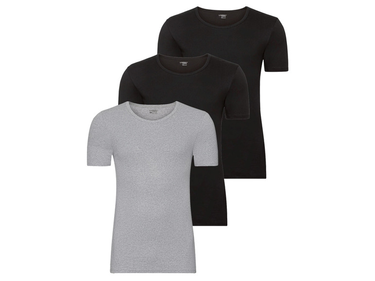 3 heren T-shirts plus size (3XL, Zwart/grijs)