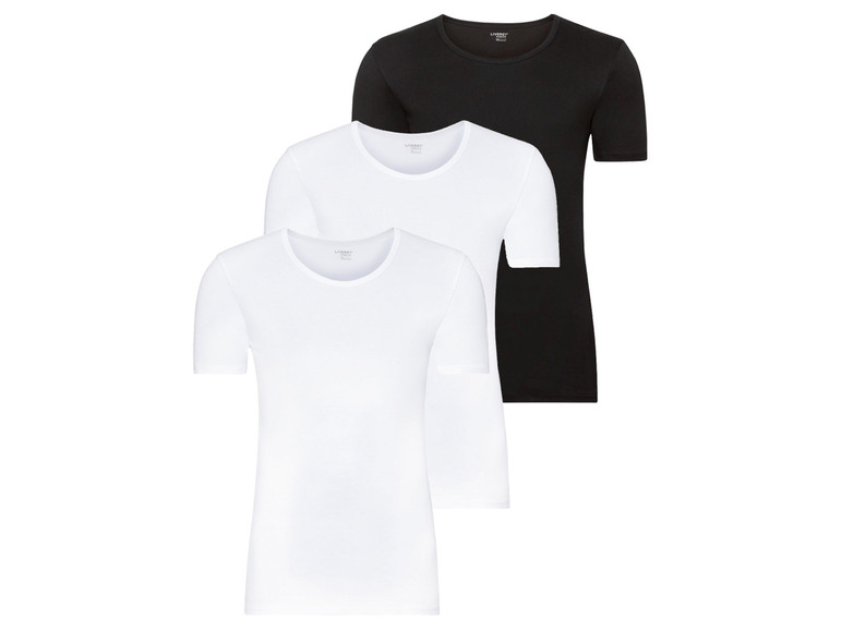 3 heren T-shirts plus size (3XL, Zwart/wit)