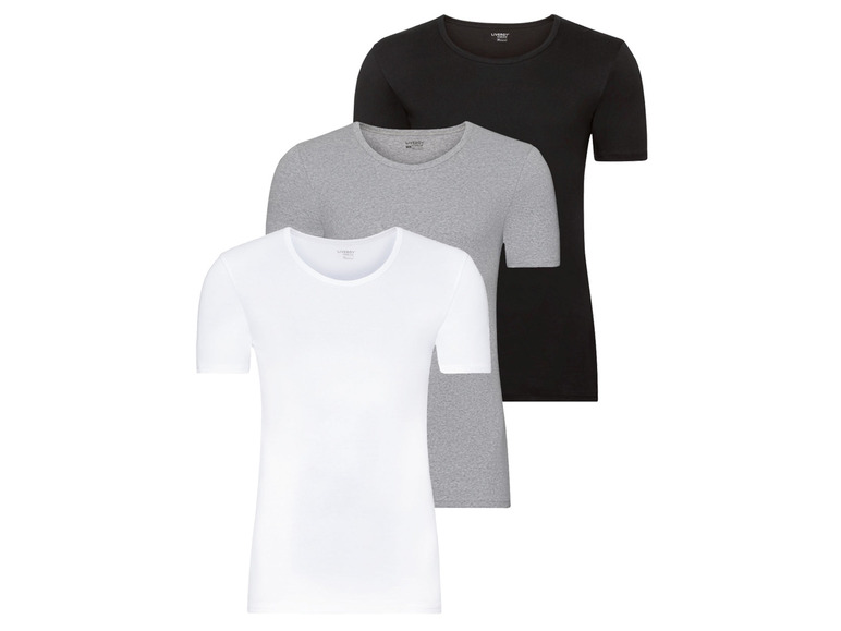 3 heren T-shirts plus size (4XL, Zwart/grijs/wit)