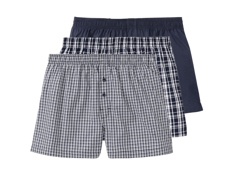 3 heren boxers M, Donkerblauw/wit