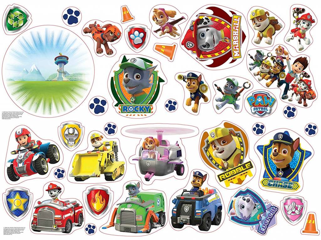 36 muurstickers van Paw Patrol