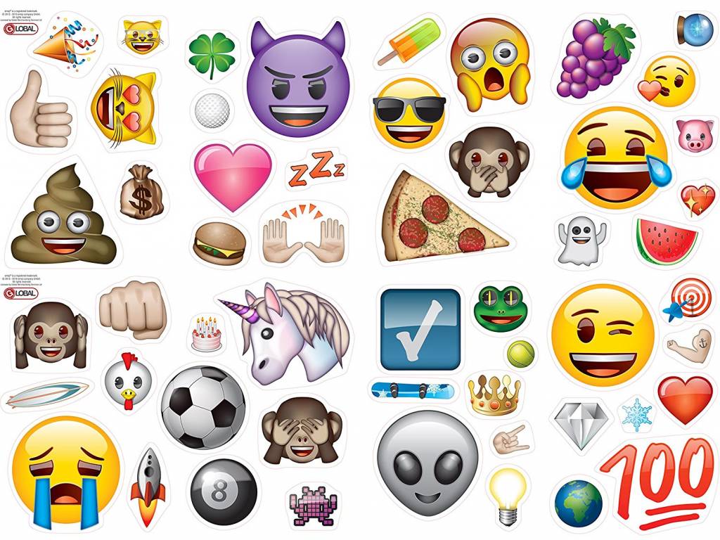 54 muurstickers van Emoji