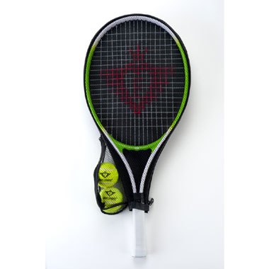 Angel Sports tennisracket met 2 ballen - 25 inch - groen /wit