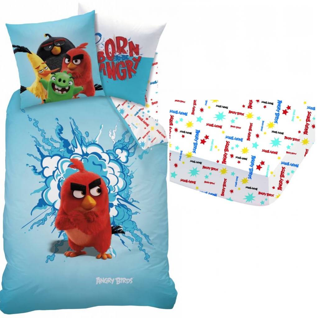 Angry Birds set dekbedovertrek + hoeslaken Rood