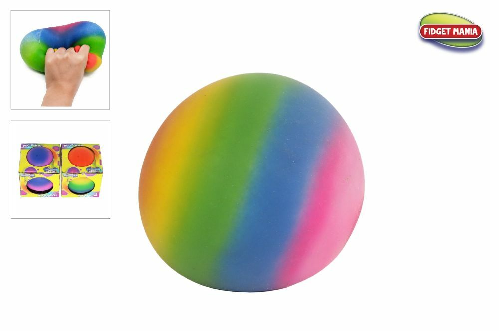 Anti stress giant rainbow sqeeze bal 15cm 2ass