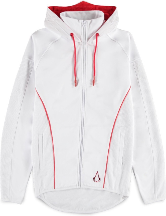 Assassin\s Creed - Men\s White Zipper Tech Hoodie