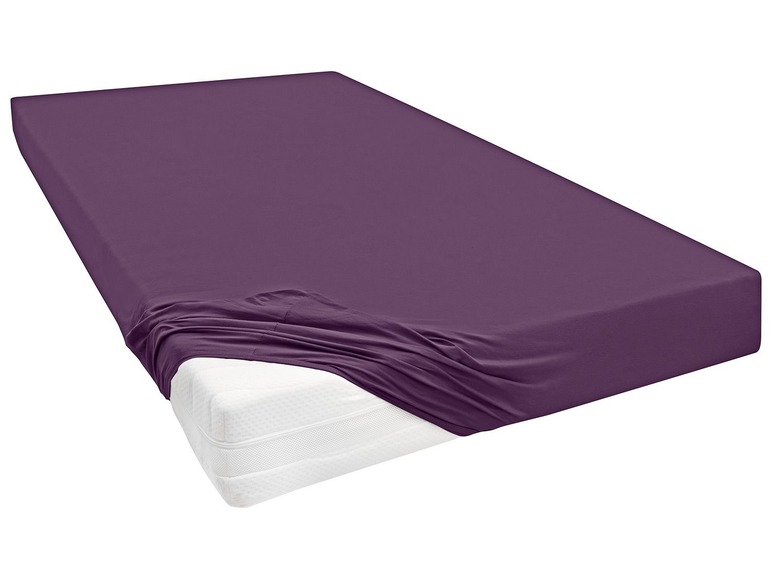 BIBERNA Jersey hoeslaken, 90-200 x 200-220 cm (140-160 x 200 cm, Violet)