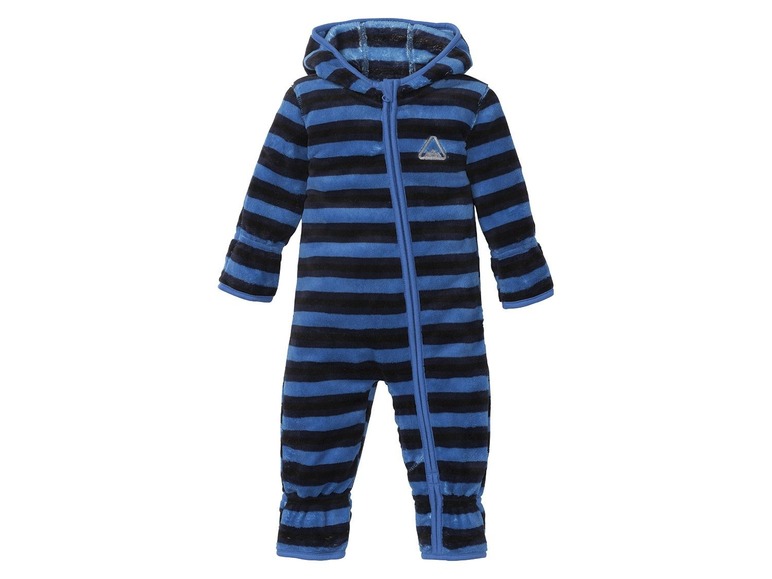 Baby fleece-overall 74/80, Strepen/blauw/donkerblauw