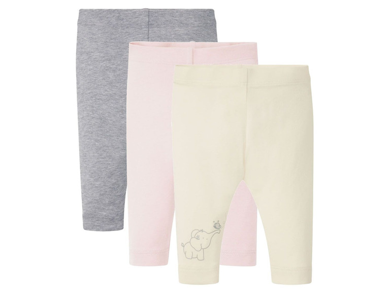 Baby leggings (86/92, Lichtroze/grijs/beige)